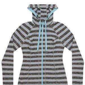Lukka Athletic Full ZIP Hoodie Striped Womens Size Large